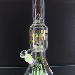 12" Green Glass Water Tobacco Pipe