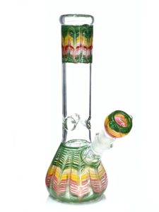 Rasta Glass Water Tobacco Pipe