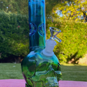 Glass Water Pipe Blue Skull Bong