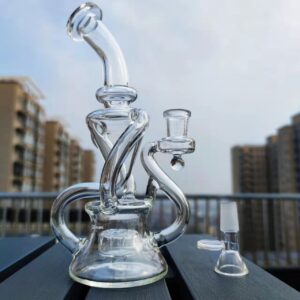 9 Inch Clear Recycler Glass Bong