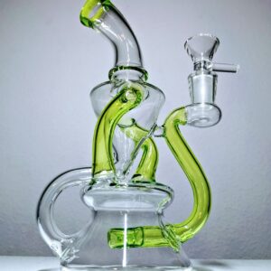 7" Green Klein Vortex Recycler Tobacco Smoking Water Pipe